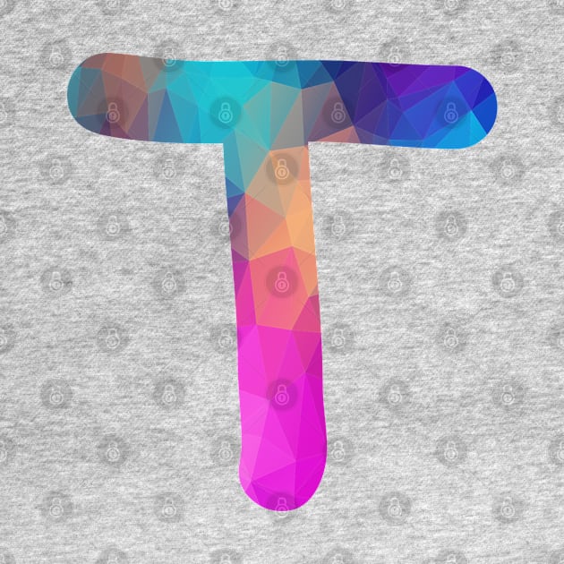 Letter T Capital Alphabet T Colorful Art Gift by Shariss